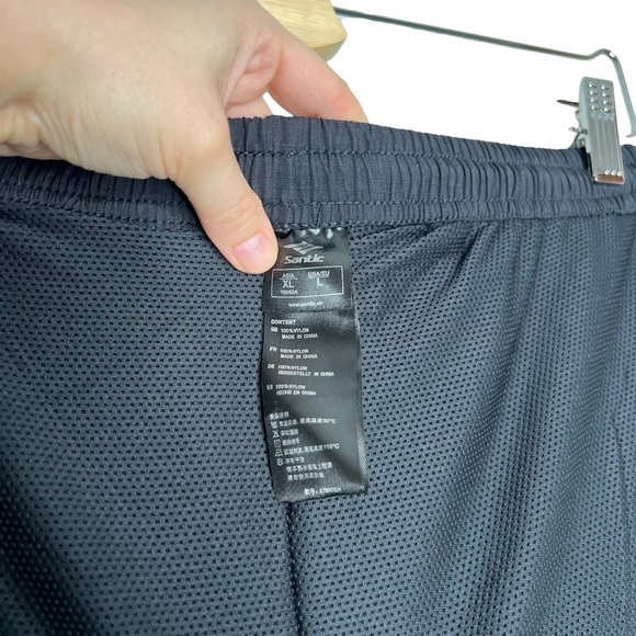 Santic Black Men’s Padded Elastic Waist Nylon Bicycle Cycling Shorts - Picture 12 of 15